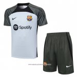 Tuta da Track Barcellona 2023/24 Manica Corta Grigio - Pantaloncini
