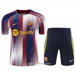 Tuta da Track Barcellona 2023 Manica Corta Blu e Rosso - Pantaloncini