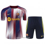 Tuta da Track Barcellona 2023 Manica Corta Blu e Rosso - Pantaloncini