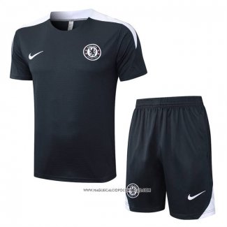 Tuta da Track Chelsea 25/26 Manica Corta Grigio - Pantaloncini