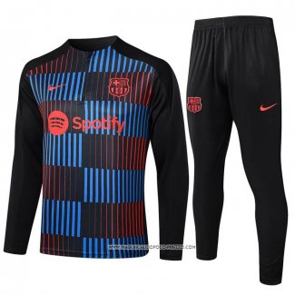 Tuta da Track Felpa Barcellona 2024-2025 Bambino Nero
