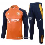 Tuta da Track Felpa Manchester United Bambino Arancione 24-25