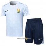 Tuta da Track Francia 2024 Manica Corta Azzurro - Pantaloncini -25