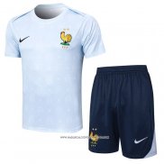 Tuta da Track Francia 2024 Manica Corta Azzurro - Pantaloncini -25