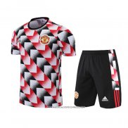 Tuta da Track Manchester United 22-23 Manica Corta Nero e Rosso - Pantaloncini