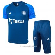 Tuta da Track Manchester United 23-24 Manica Corta Blu - Pantaloncini