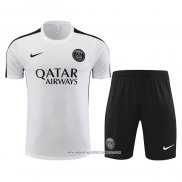Tuta da Track Paris Saint-Germain 23-24 Manica Corta Bianco - Pantaloncini