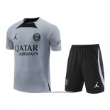 Tuta da Track Paris Saint-Germain Jordan 22-23 Manica Corta Grigio - Pantaloncini
