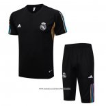 Tuta da Track Real Madrid 2023-24 Manica Corta Nero - Pantaloncini