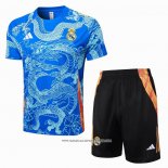 Tuta da Track Real Madrid Manica Corta Blu - Pantaloncini Dragon 24-25