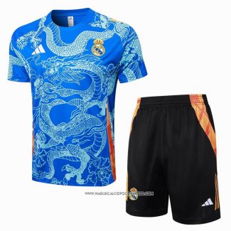 Tuta da Track Real Madrid Manica Corta Blu - Pantaloncini Dragon 24-25