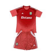 Maglia Aston Villa Portiere 25/26 Bambino Rosso