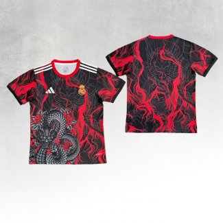 Maglia Real Madrid Dragon 25/26 Rosso Nero Thailandia