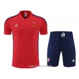 Tuta da Track Ajax 22-23 Manica Corta Rosso - Pantaloncini