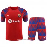 Tuta da Track Barcellona 23-24 Manica Corta Rosso - Pantaloncini