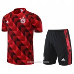 Tuta da Track Bayern Monaco 22/23 Manica Corta Rosso - Pantaloncini
