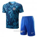 Tuta da Track Chelsea 2022-23 Manica Corta Blu - Pantaloncini