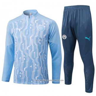 Tuta da Track Felpa Manchester City Bambino Blu 24-25