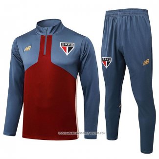 Tuta da Track Felpa Sao Paulo 25/26 Rosso Grigio