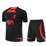 Tuta da Track Liverpool 2022-2023 Manica Corta Nero - Pantaloncini
