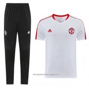 Tuta da Track Manchester United 2023-24 Manica Corta Bianco