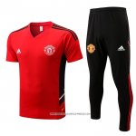 Tuta da Track Manchester United 22/23 Manica Corta Rosso