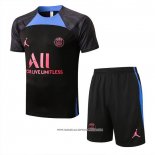 Tuta da Track Paris Saint-Germain Jordan 22-23 Manica Corta Nero e Blu - Pantaloncini