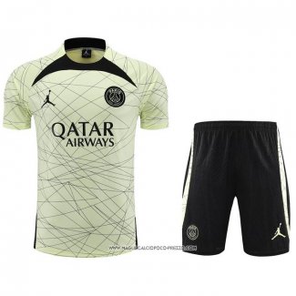 Tuta da Track Paris Saint-Germain Jordan 23-24 Manica Corta Giallo - Pantaloncini