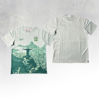 Maglia Brasile Jesus 25/26 Bianco Verde Thailandia