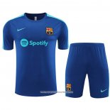 Tuta da Track Barcellona 23-24 Manica Corta Blu - Pantaloncini