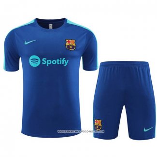 Tuta da Track Barcellona 23-24 Manica Corta Blu - Pantaloncini