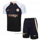 Tuta da Track Chelsea 23-24 Manica Corta Nero - Pantaloncini