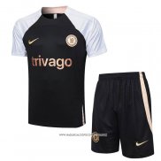 Tuta da Track Chelsea 23-24 Manica Corta Nero - Pantaloncini