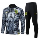 Tuta da Track Felpa Brasile Bambino Nero Jesus 24-25