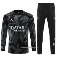 Tuta da Track Felpa Paris Saint-Germain Jordan 22-23 Nero e Grigio