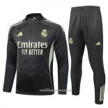Tuta da Track Felpa Real Madrid 25/26 Bambino Grigio Verde