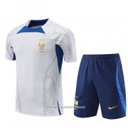 Tuta da Track Francia 2022-2023 Manica Corta Bianco - Pantaloncini