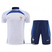 Tuta da Track Francia 2022-23 Manica Corta Bianco - Pantaloncini