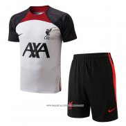 Tuta da Track Liverpool 2022-23 Manica Corta Bianco - Pantaloncini