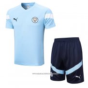 Tuta da Track Manchester City 22-23 Manica Corta Blu - Pantaloncini