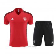 Tuta da Track Manchester United 22-23 Manica Corta Rosso - Pantaloncini