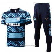 Tuta da Track Olympique Marsiglia 22-23 Manica Corta Blu