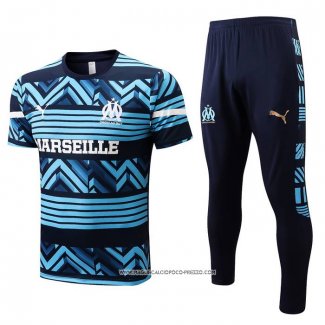 Tuta da Track Olympique Marsiglia 22-23 Manica Corta Blu