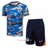 Tuta da Track Paesi Bassi 2024 Manica Corta Blu - Pantaloncini