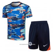 Tuta da Track Paesi Bassi 2024 Manica Corta Blu - Pantaloncini