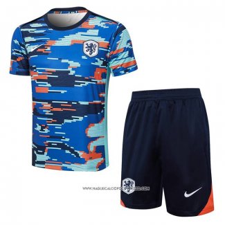 Tuta da Track Paesi Bassi 2024 Manica Corta Blu - Pantaloncini
