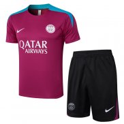 Tuta da Track Paris Saint-Germain 24-25 Manica Corta Purpura - Pantaloncini
