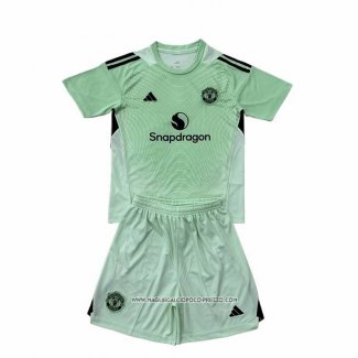 Maglia Manchester United Portiere 25/26 Bambino Verde