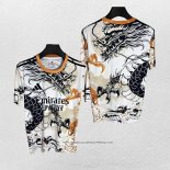 Maglia Real Madrid Dragon 25/26 Bianco Nero Thailandia