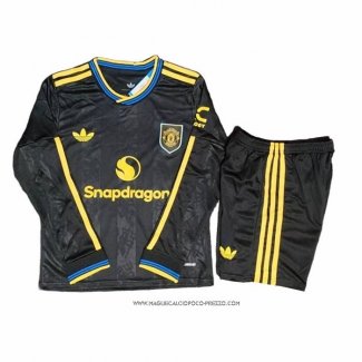 Terza Maglia Manchester United 25/26 Bambino Manica Lunga